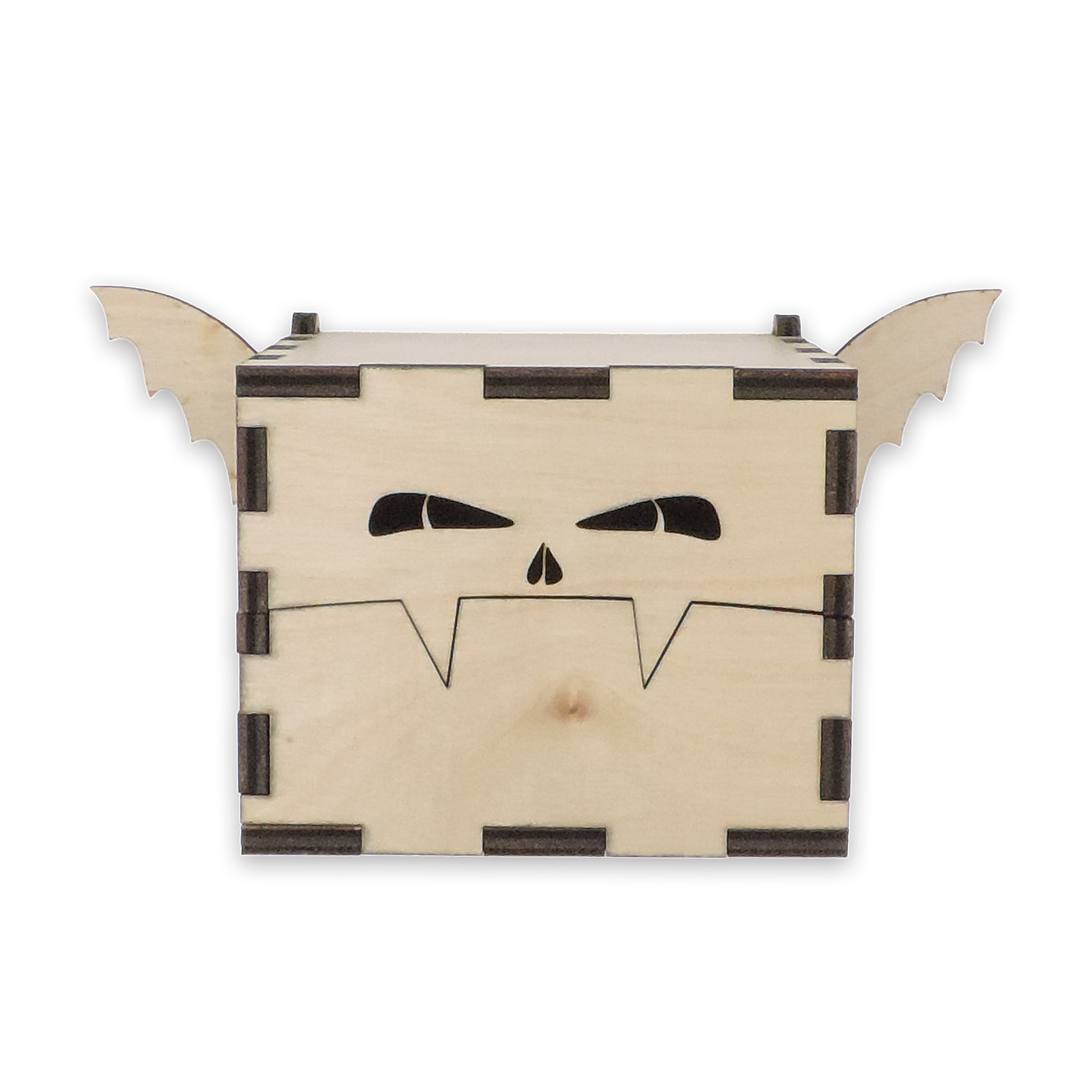 Laser-cut vampire candy box, ¼ in cabinet-grade plywood