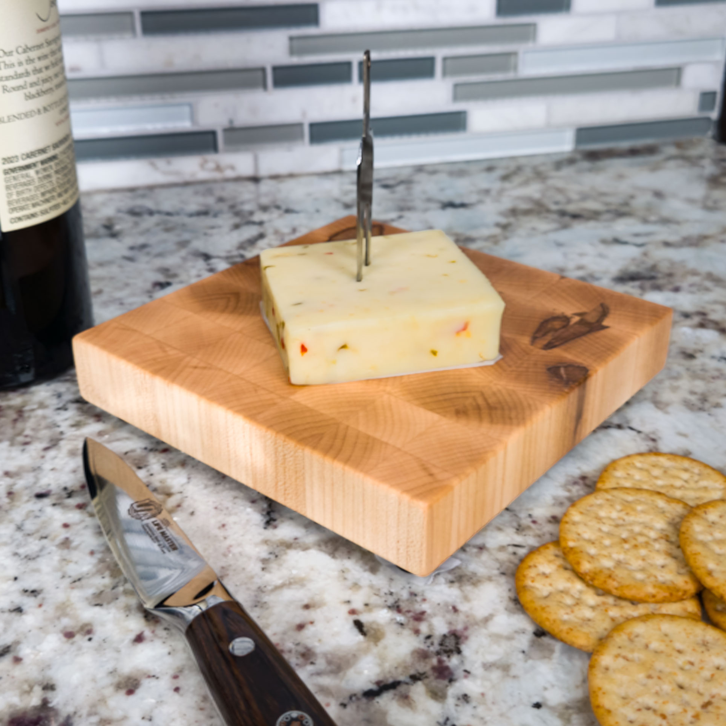 End grain spalted maple cutting board, spalted maple