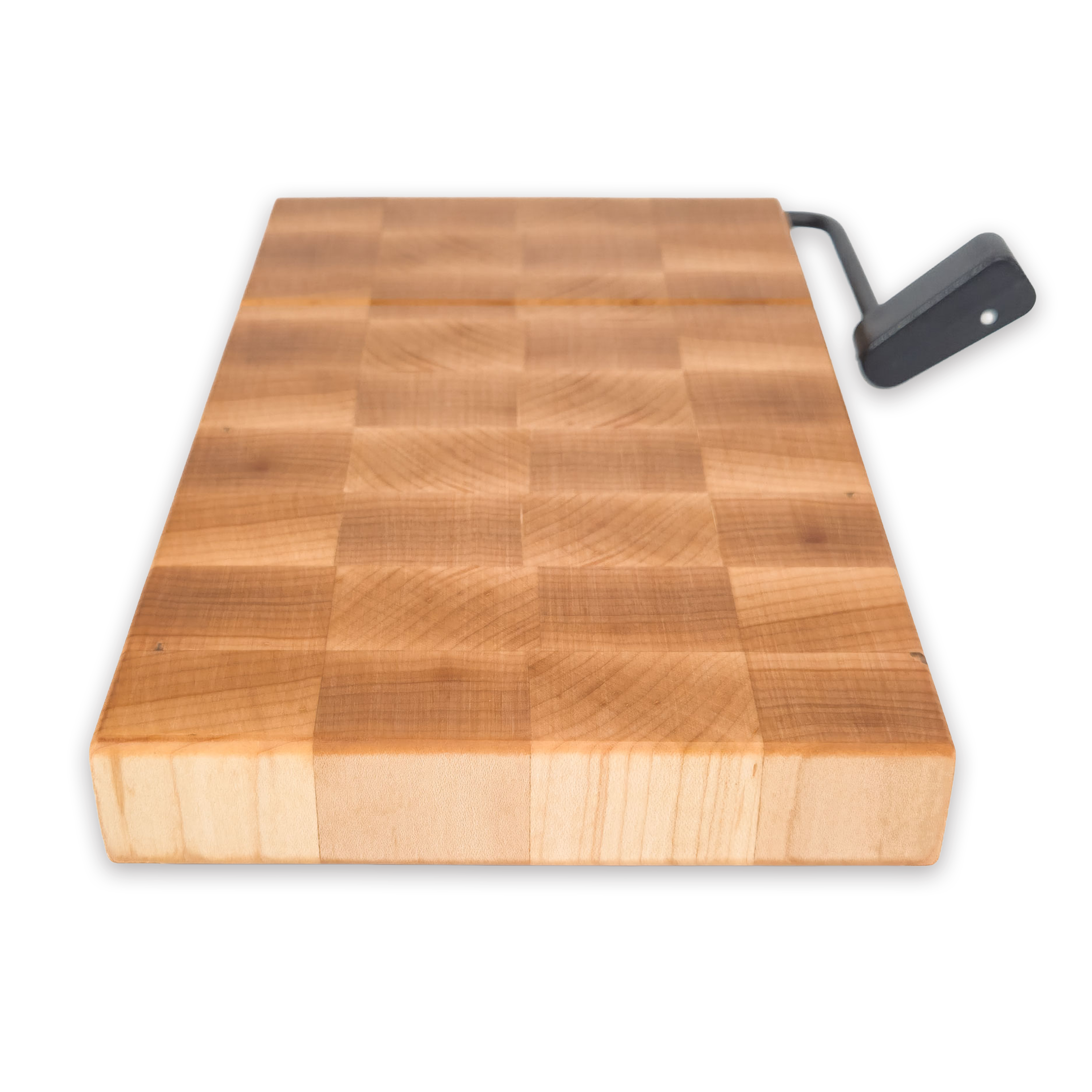 End grain maple cheese slicer board with wire cutter, oiled hardwood