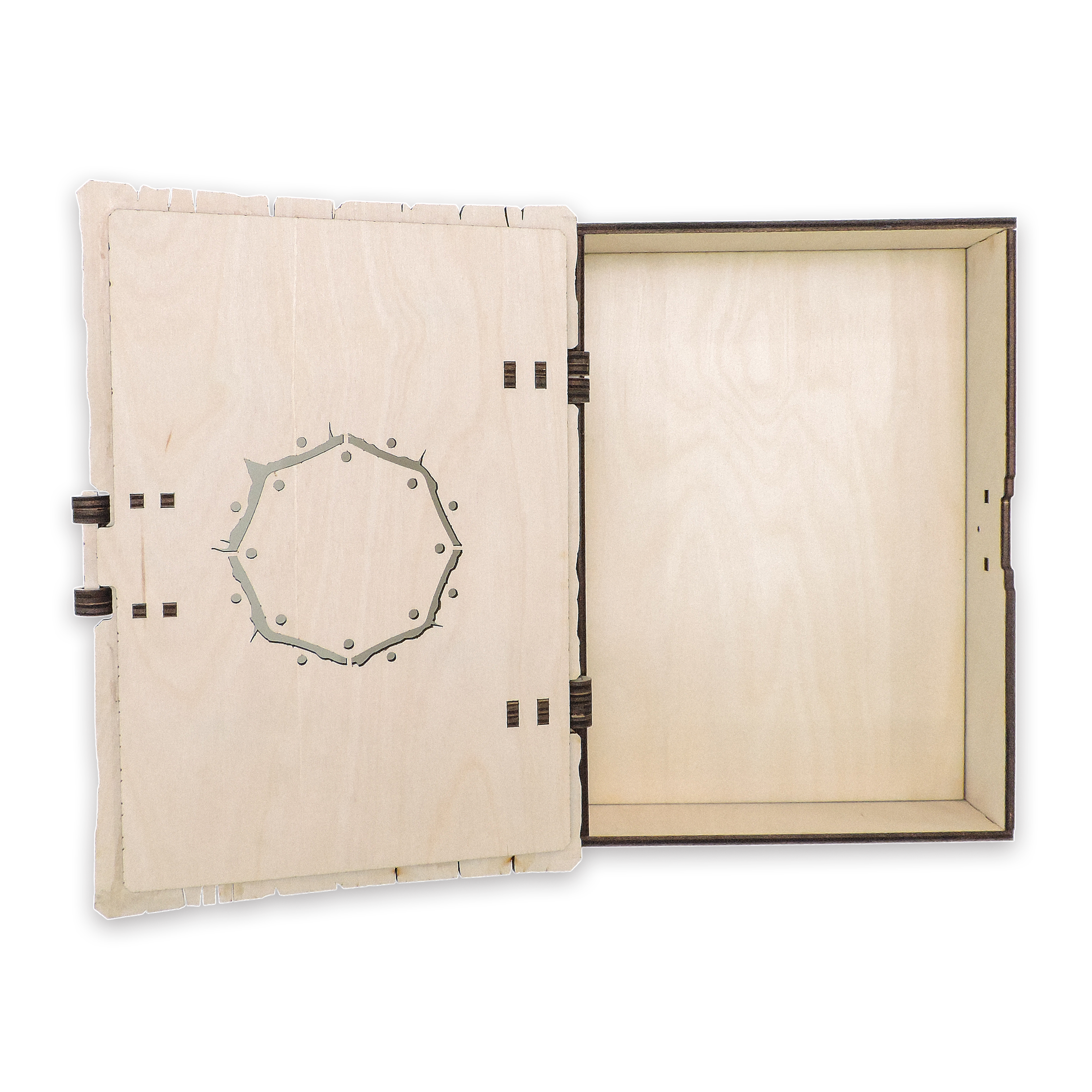 Laser-cut pirate treasure book box, ¼ in cabinet-grade plywood — cabinet grade (8.5 × 11 in)