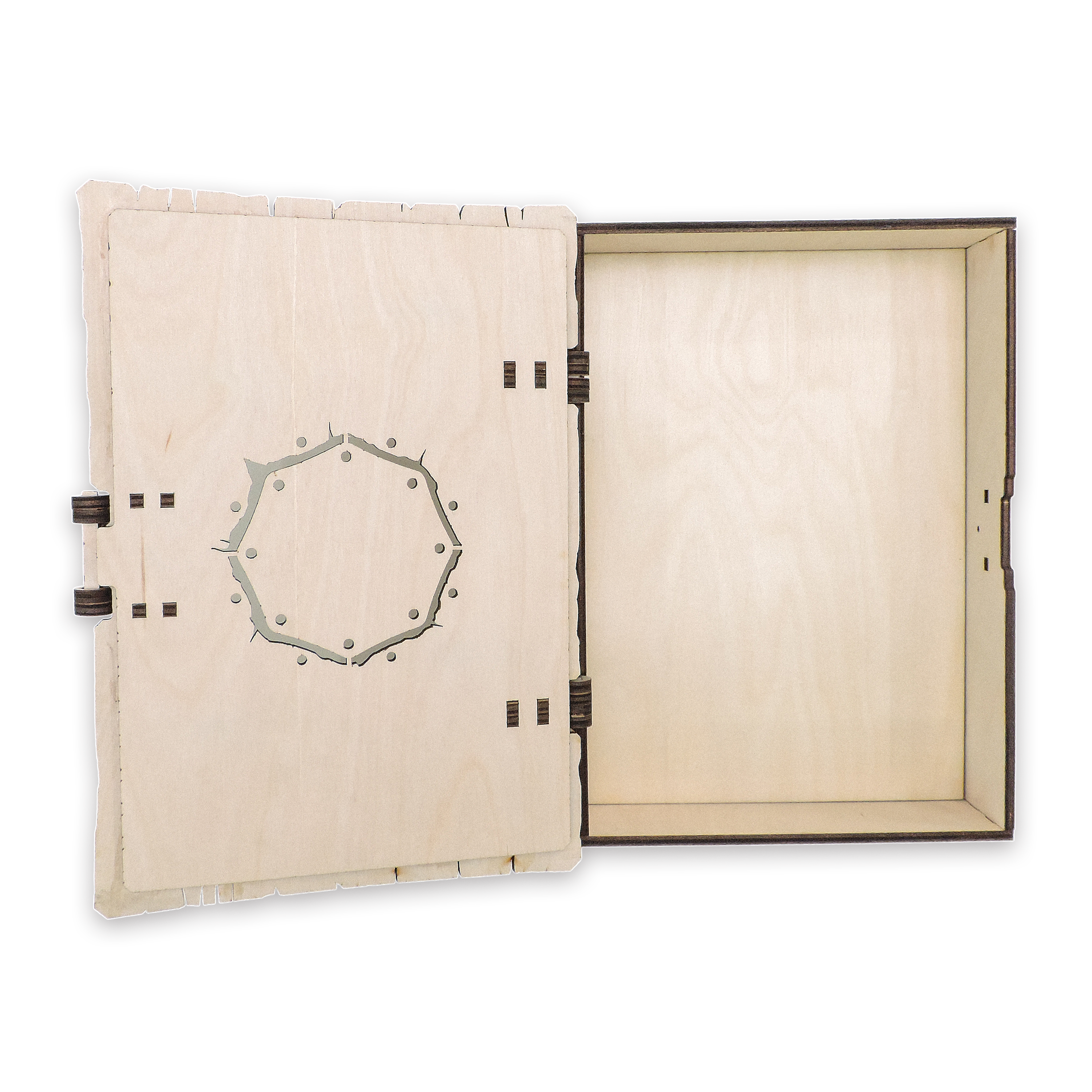 Laser-cut pirate treasure book box, ¼ in cabinet-grade plywood — cabinet grade (8.5 × 11 in)