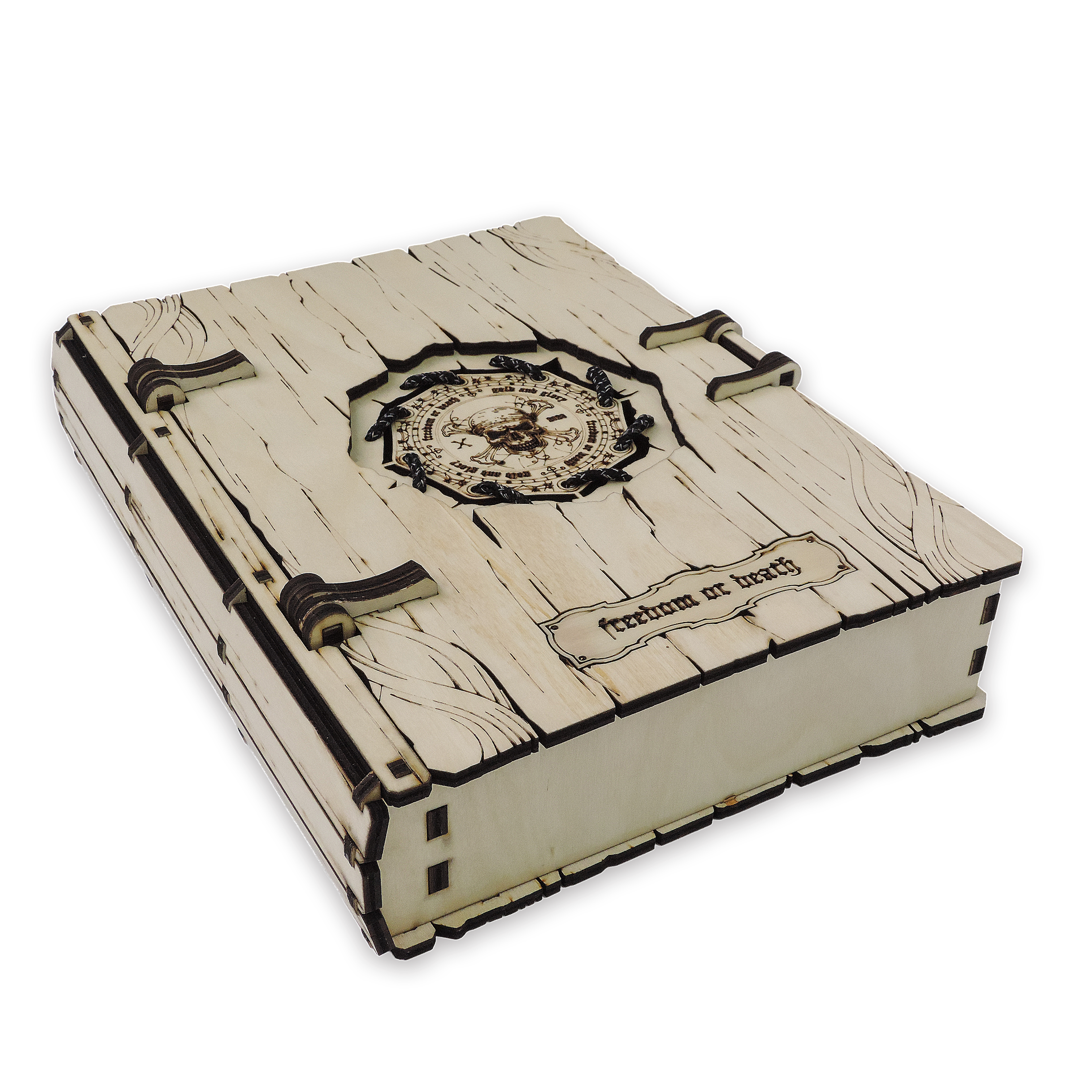 Laser-cut pirate treasure book box, ¼ in cabinet-grade plywood — cabinet grade (8.5 × 11 in)