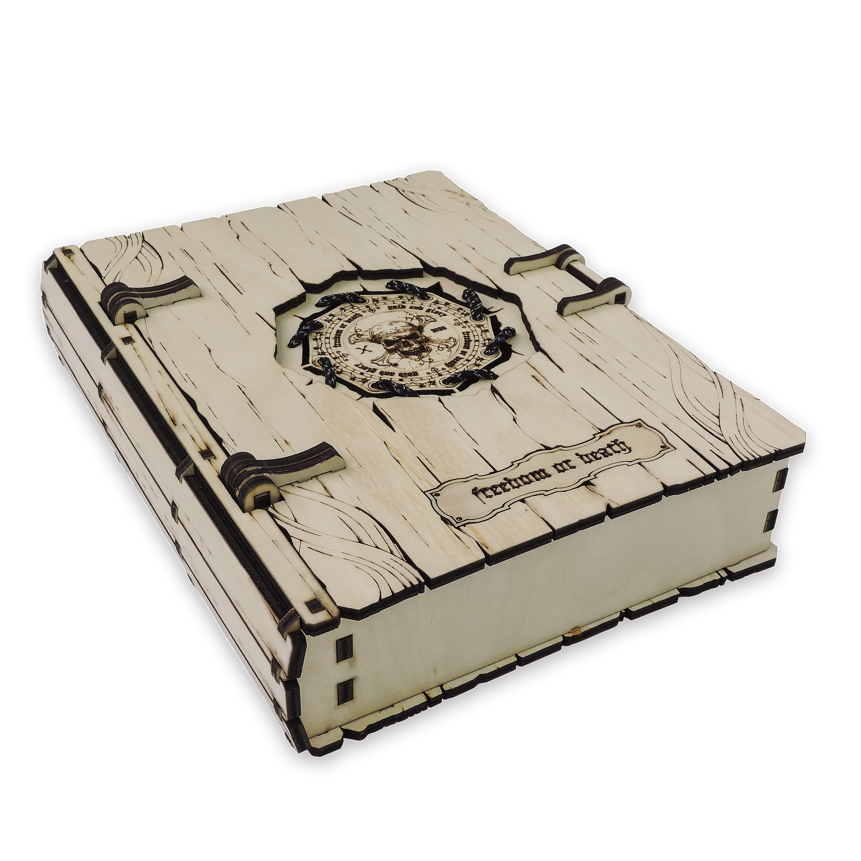 Laser-cut pirate treasure book box, ¼ in cabinet-grade plywood — cabinet grade (8.5 × 11 in)