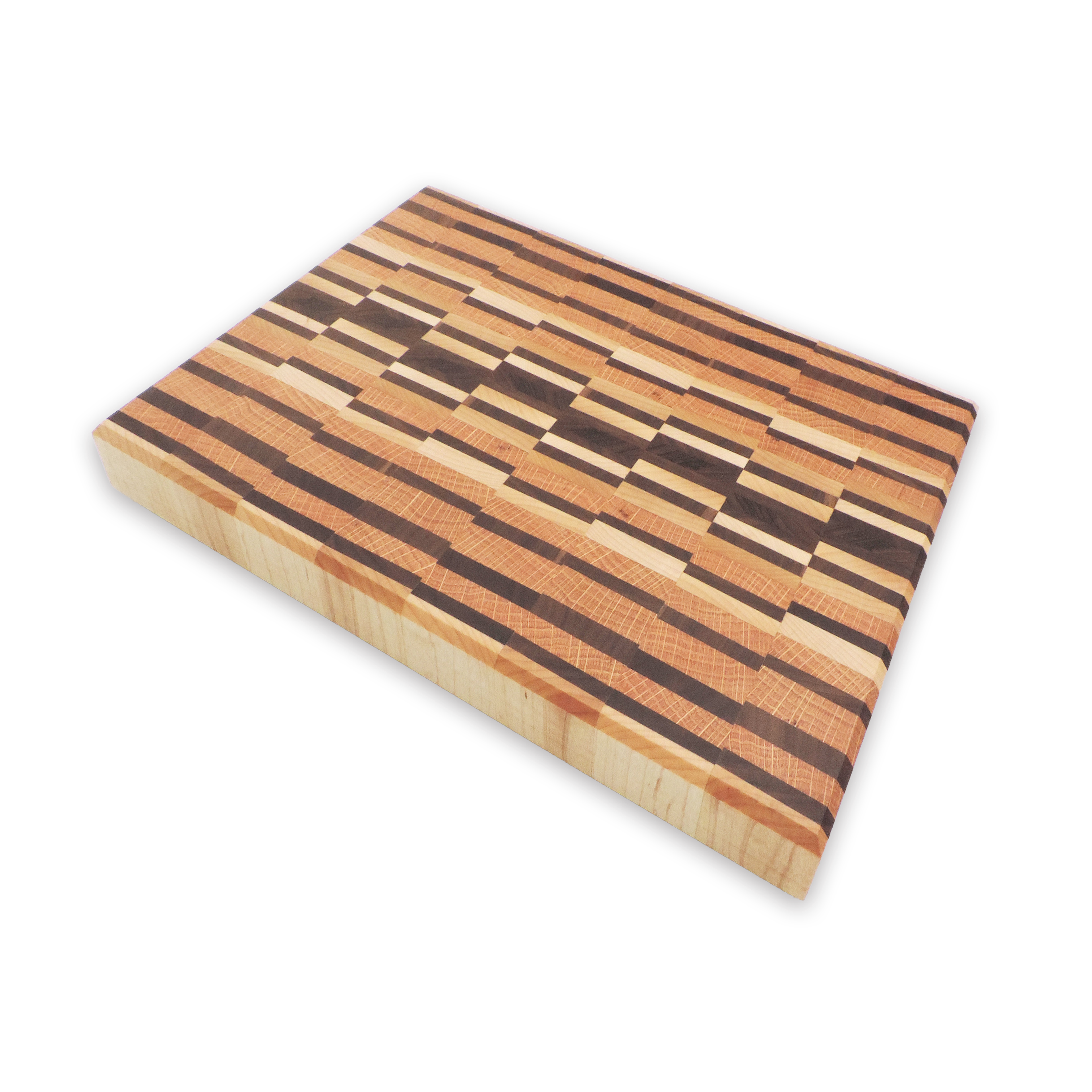 End grain walnut, maple & white oak cutting board, oiled hardwood