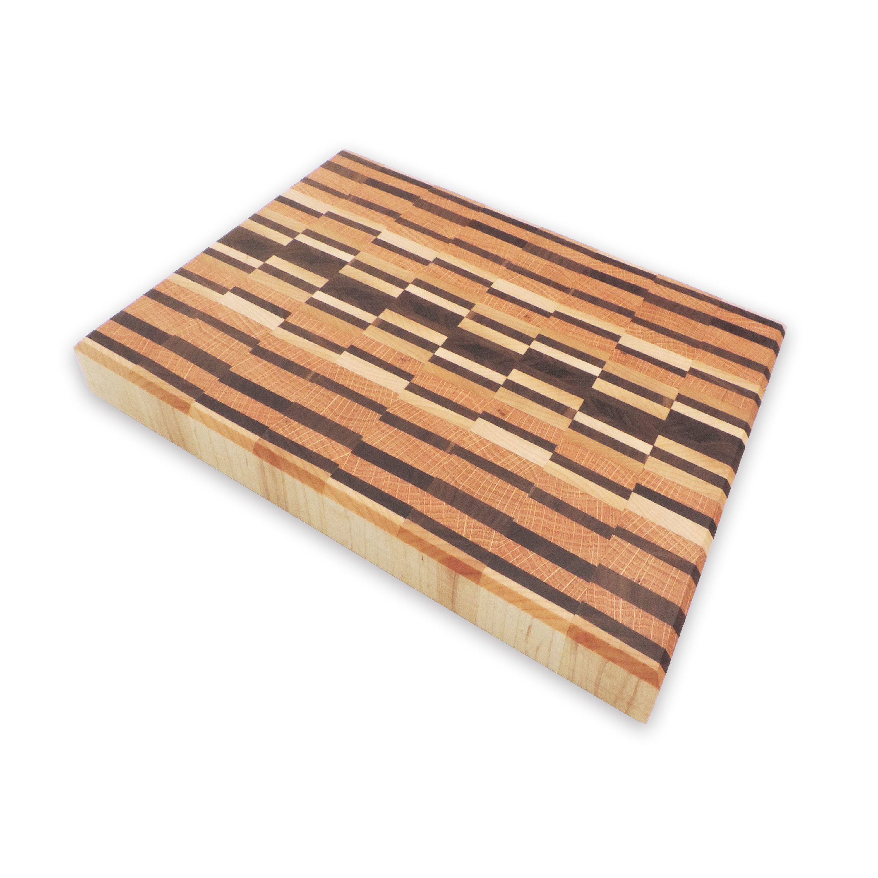 End grain walnut, maple & white oak cutting board, oiled hardwood