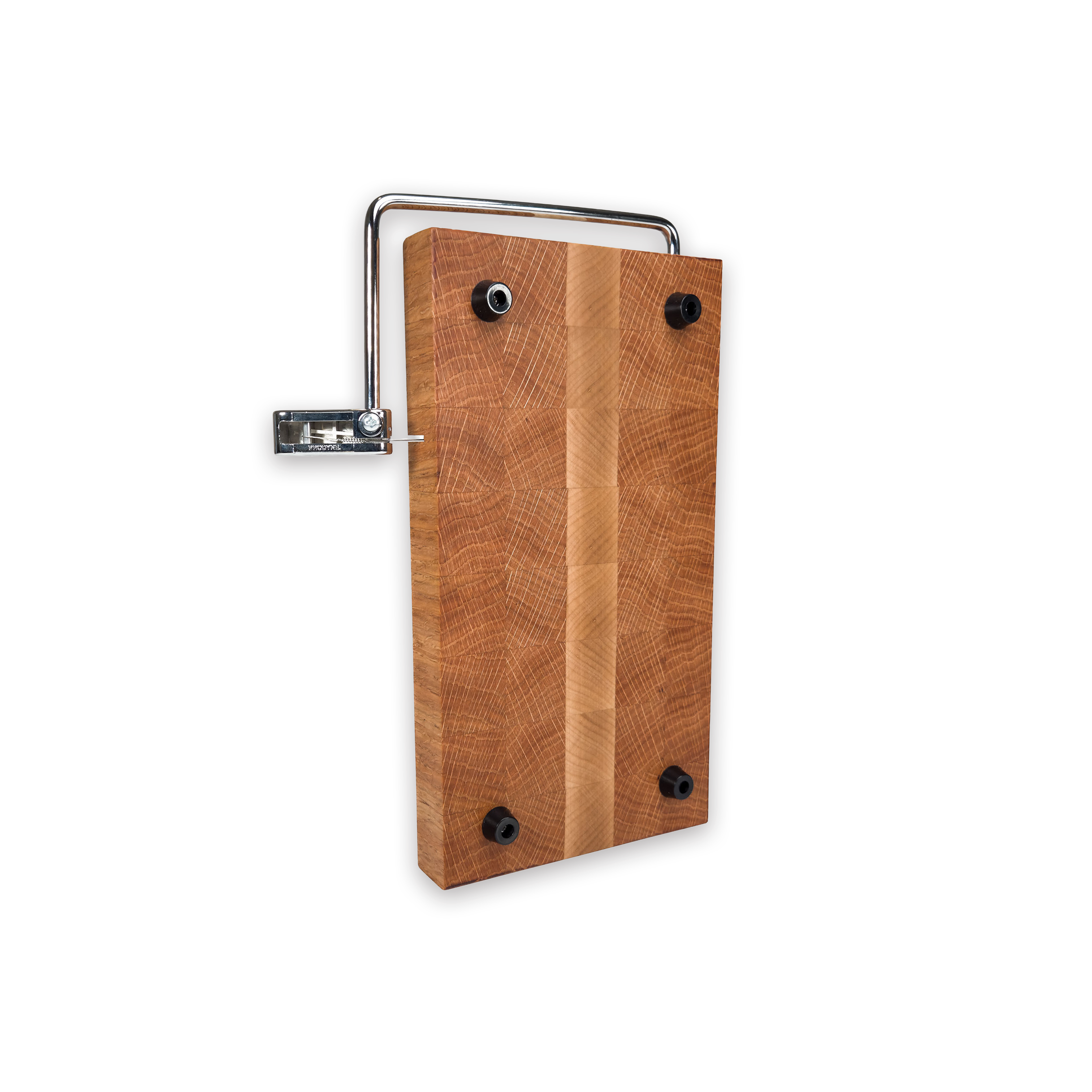 End grain oak & maple cheese slicer board with wire cutter, oiled hardwood