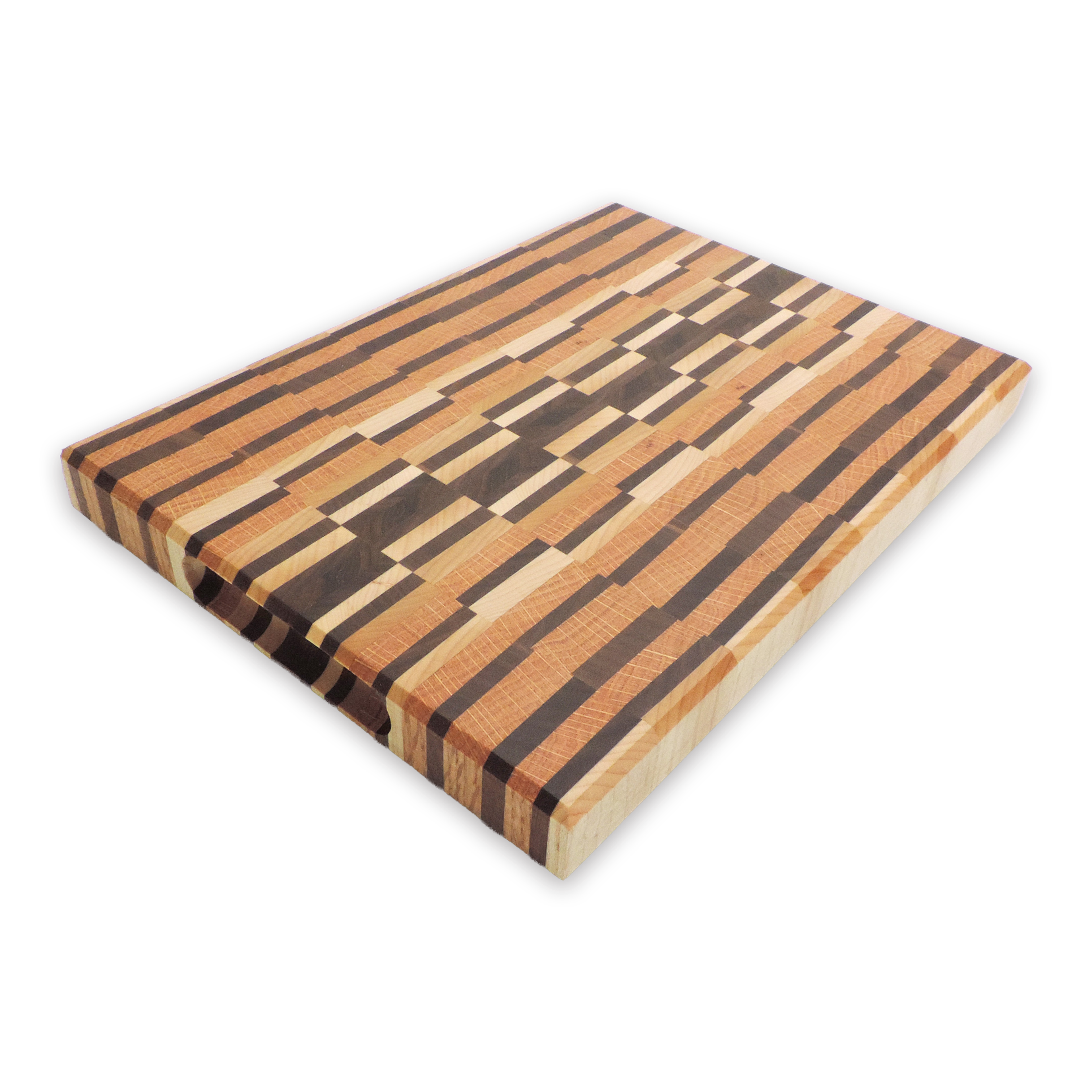 End grain walnut, maple & white oak cutting board, oiled hardwood