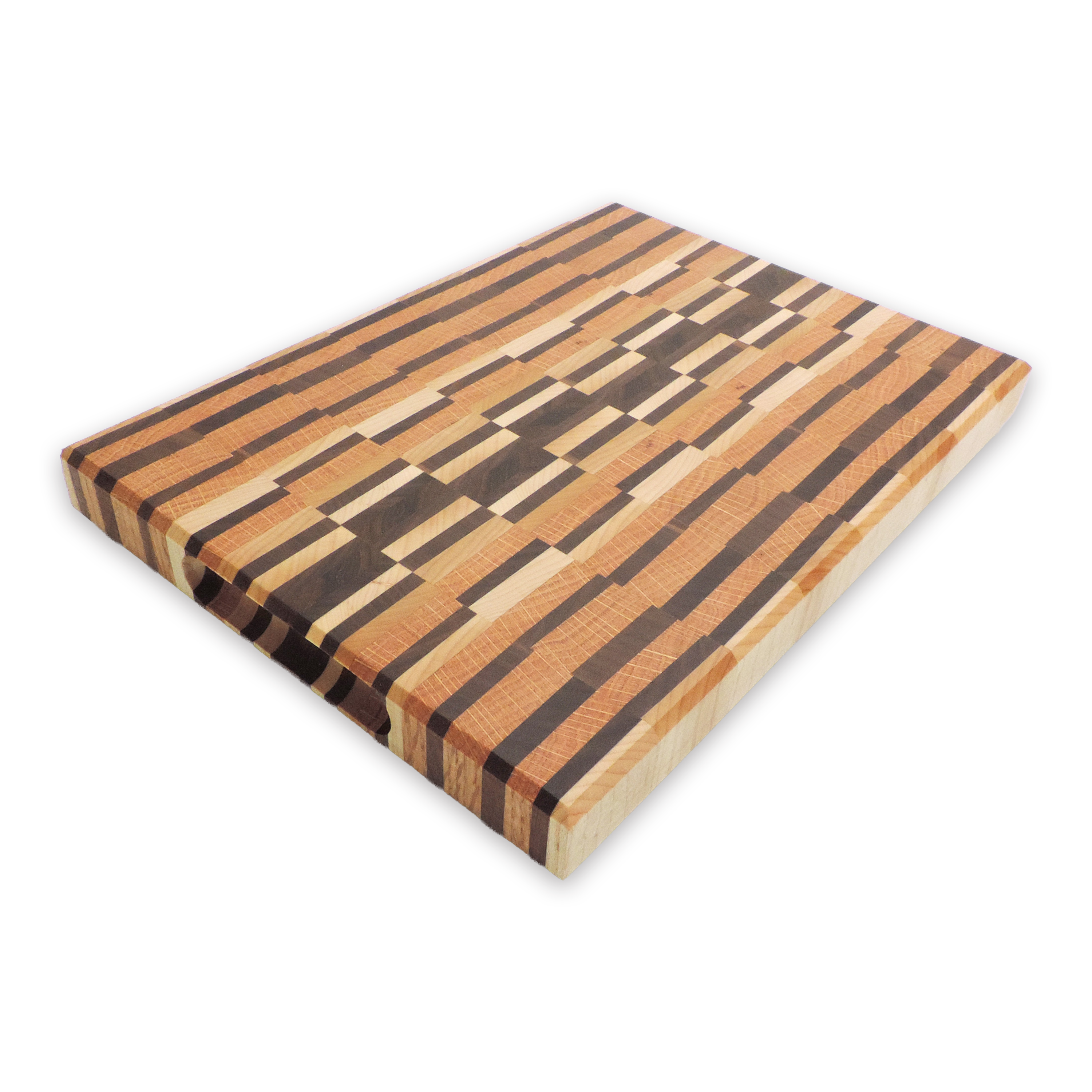 End grain walnut, maple & white oak cutting board, oiled hardwood