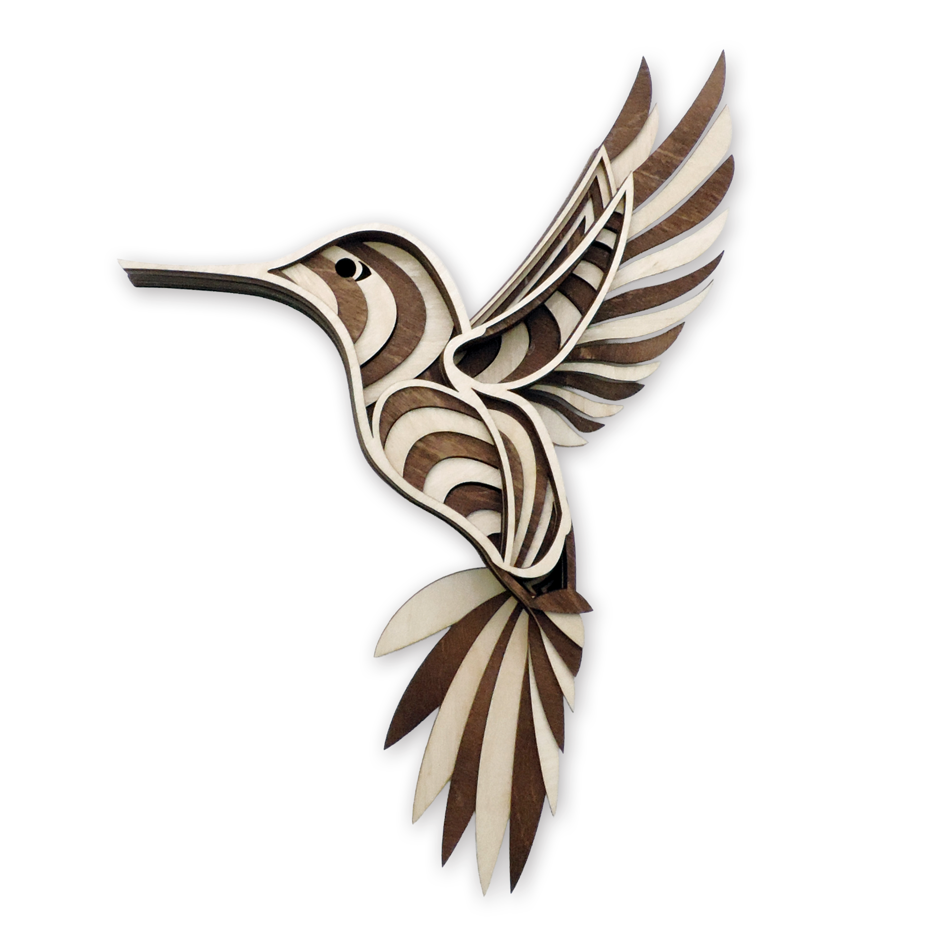 Hummingbird Multilayer 3D Laser-Cut Wall Art