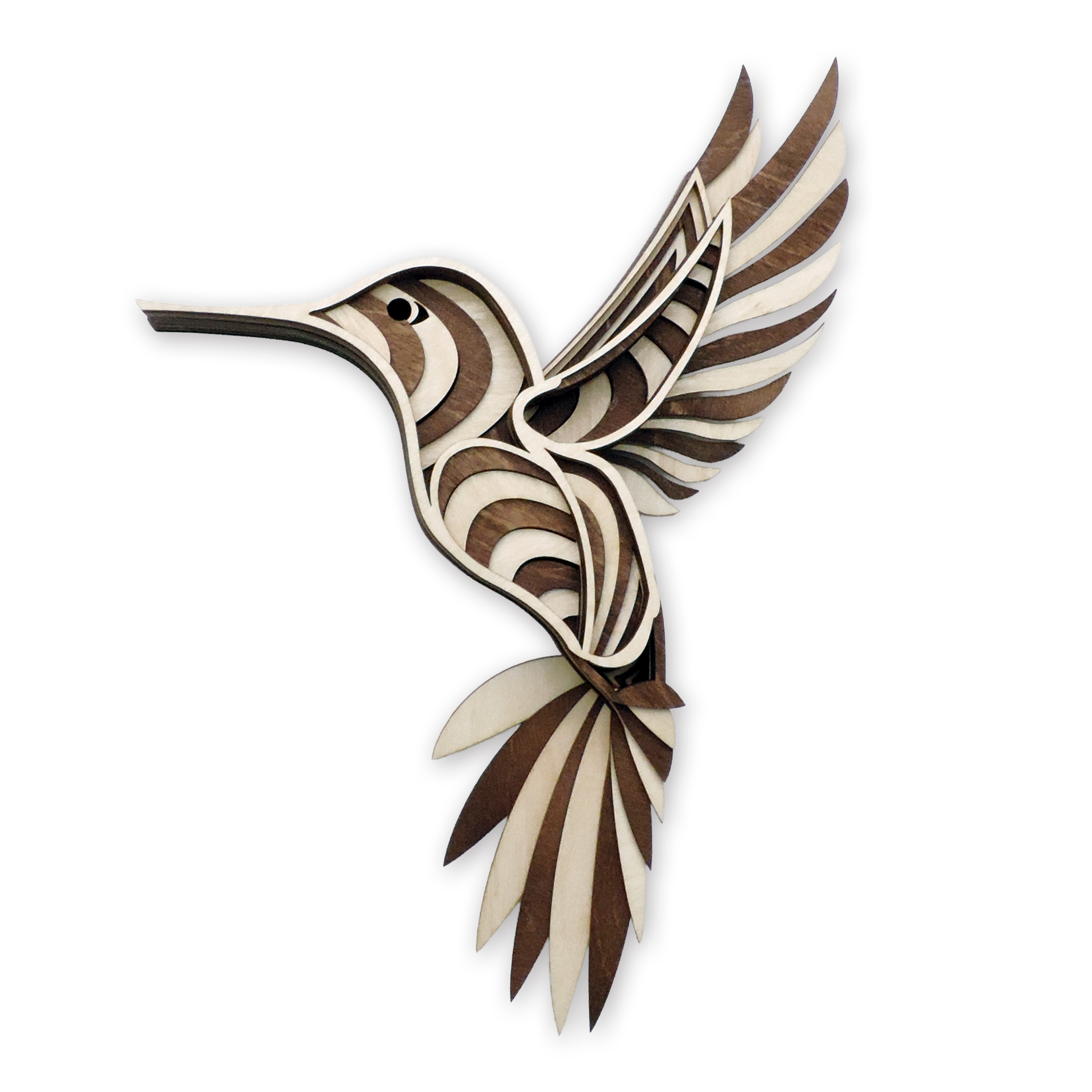 Hummingbird Multilayer 3D Laser-Cut Wall Art