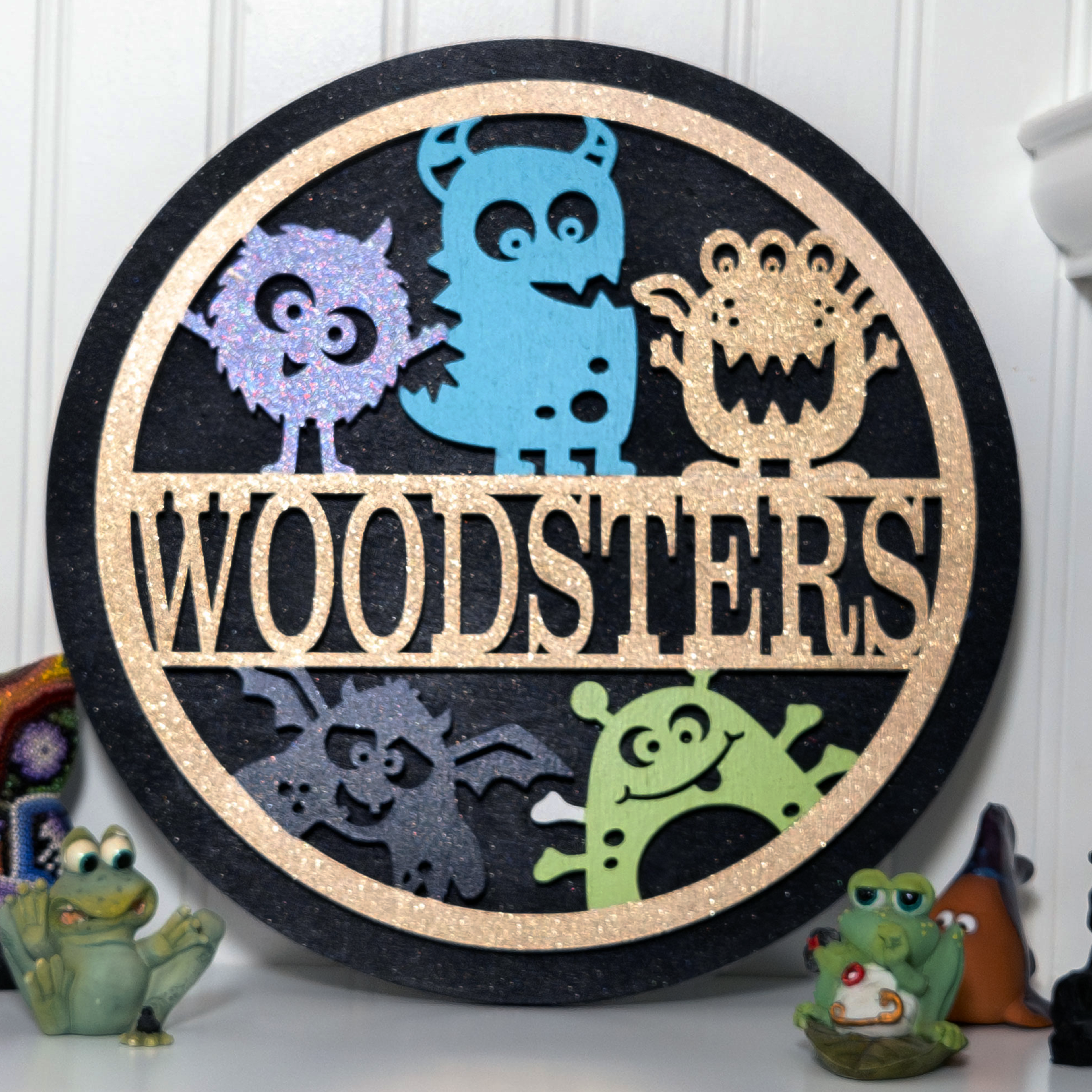 Multilayer 3D laser-cut outer space name sign wall art, Baltic Birch Plywood