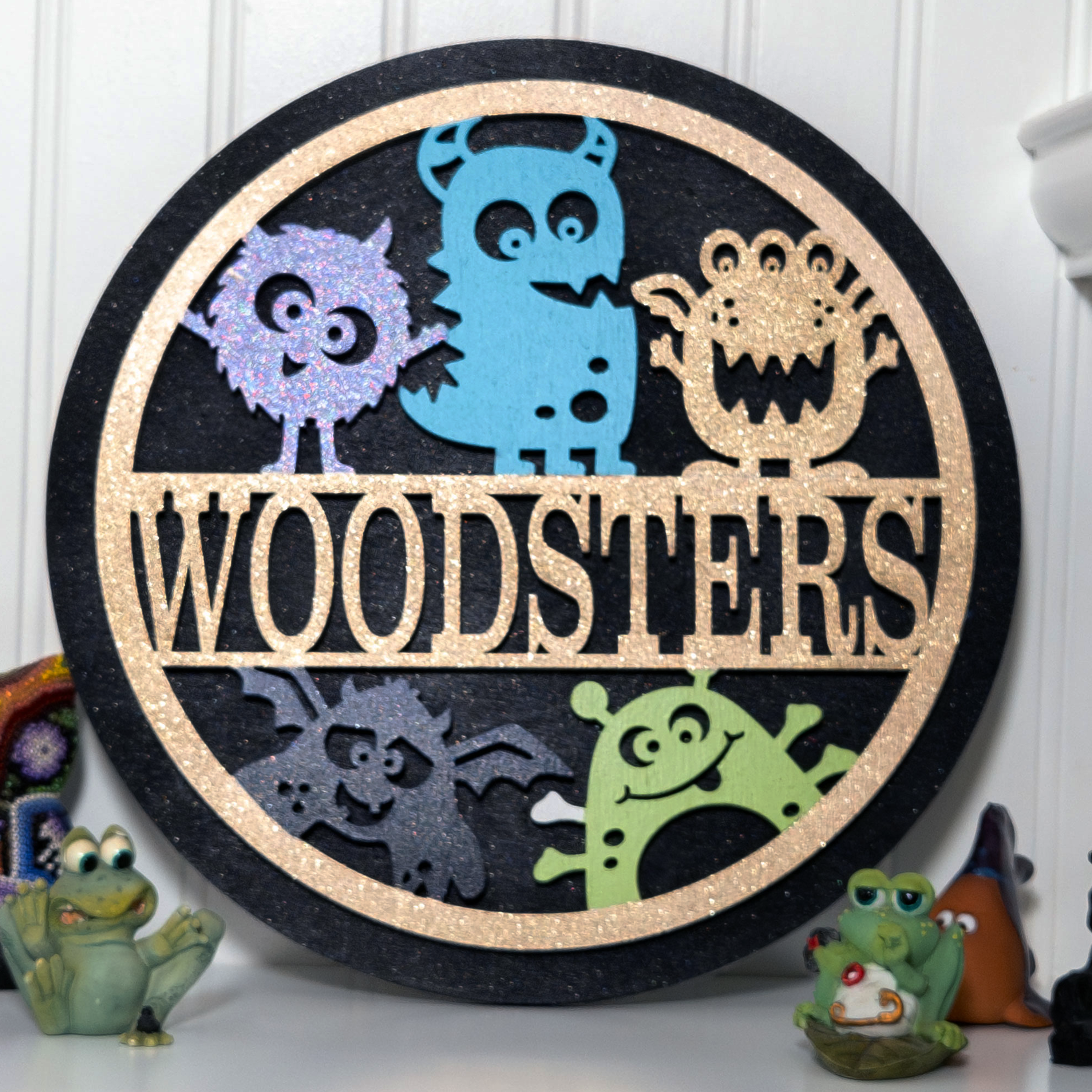 Multilayer 3D laser-cut outer space name sign wall art, Baltic Birch Plywood