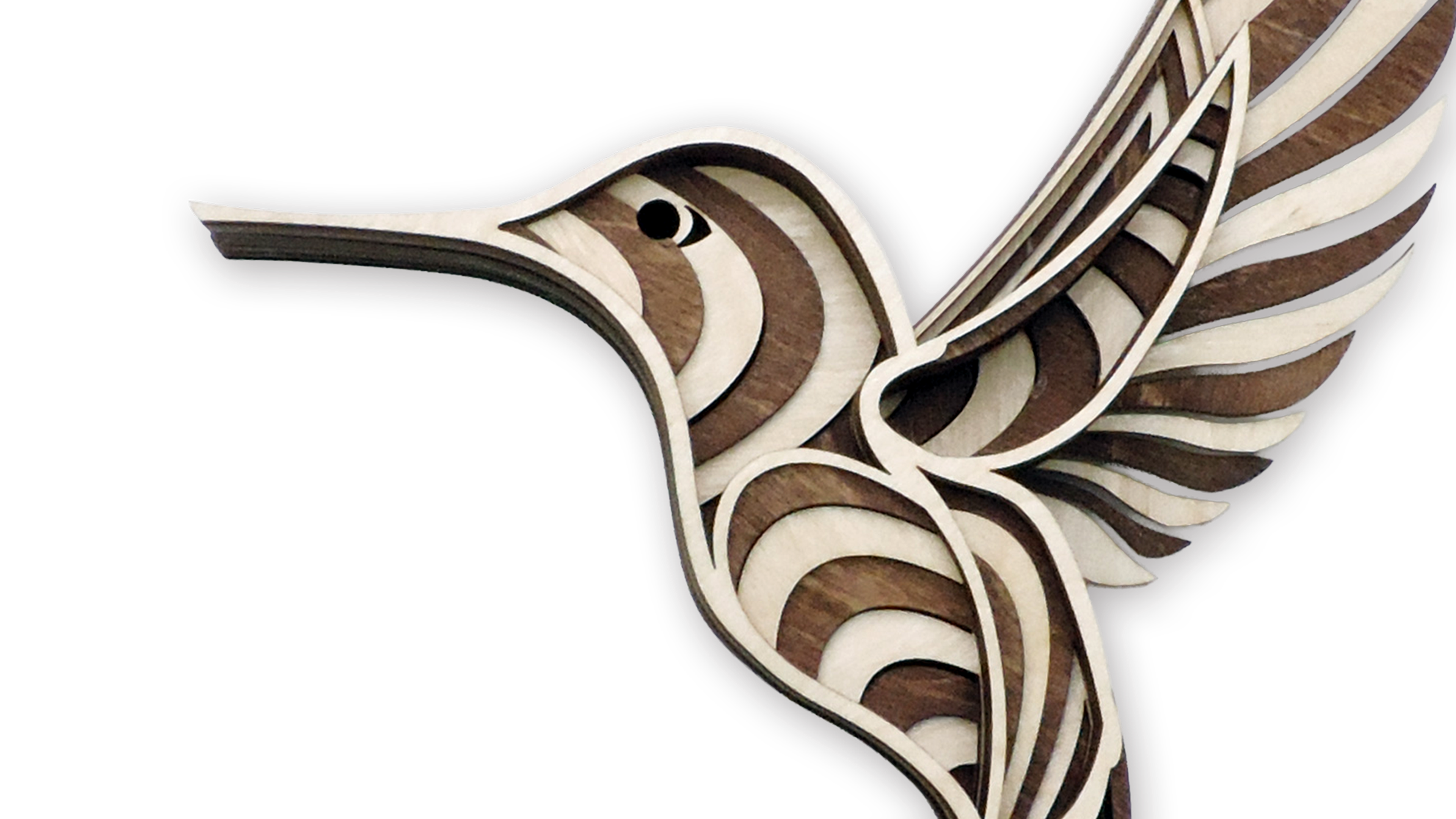 Hummingbird Multilayer 3D Laser-Cut Wall Art