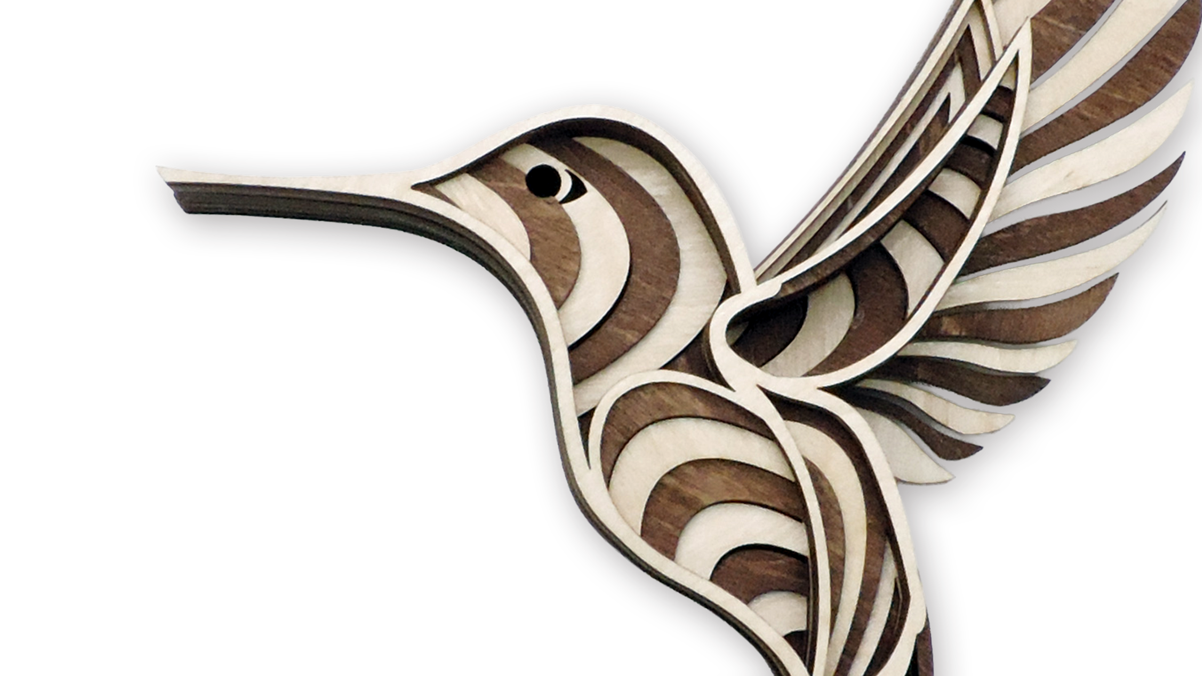 Hummingbird Multilayer 3D Laser-Cut Wall Art