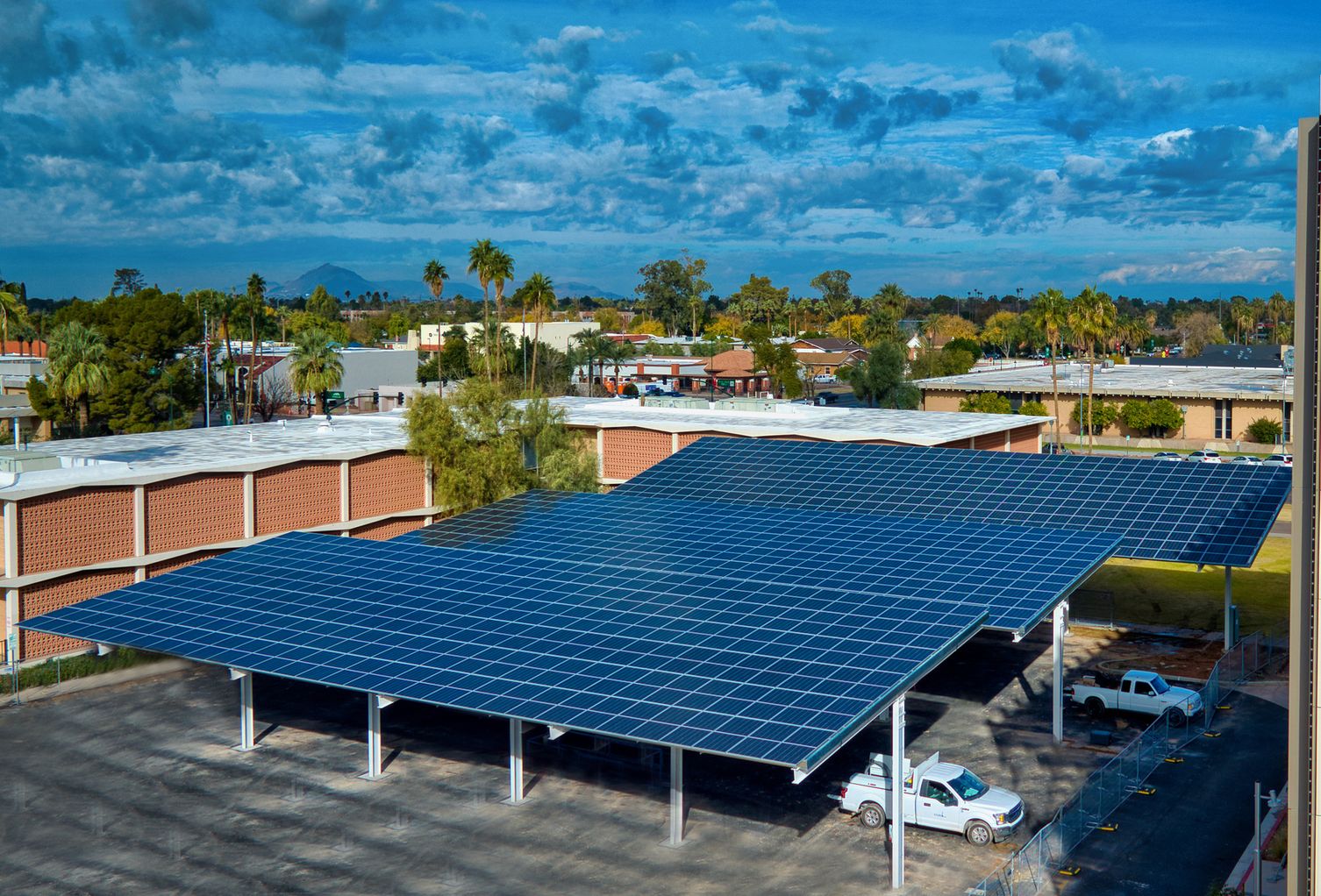 Solar panels on carport canopy in Arizona - Onyx Renewables