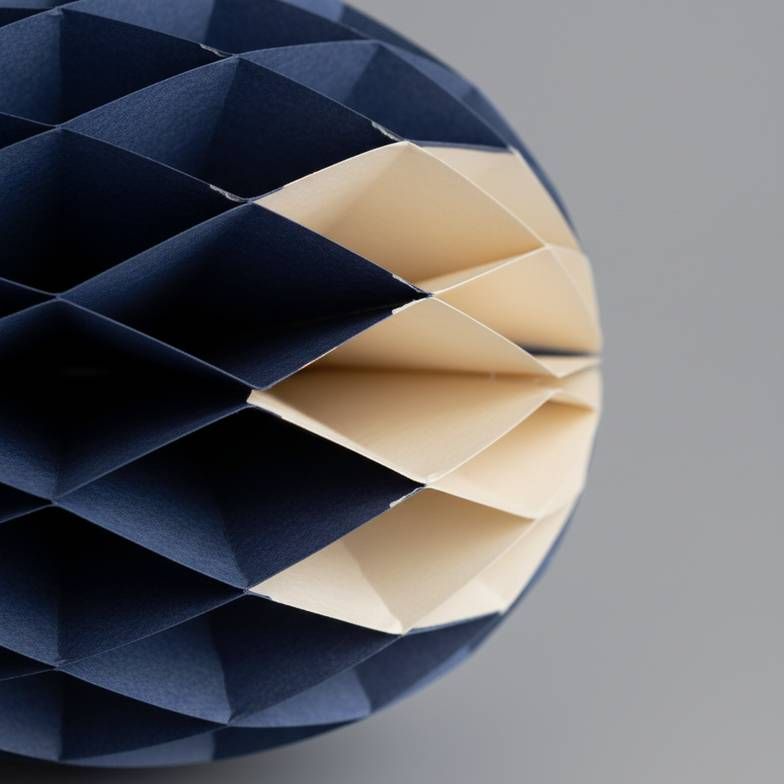 Close-up of the cellular structure of honeycomb paper decorations.