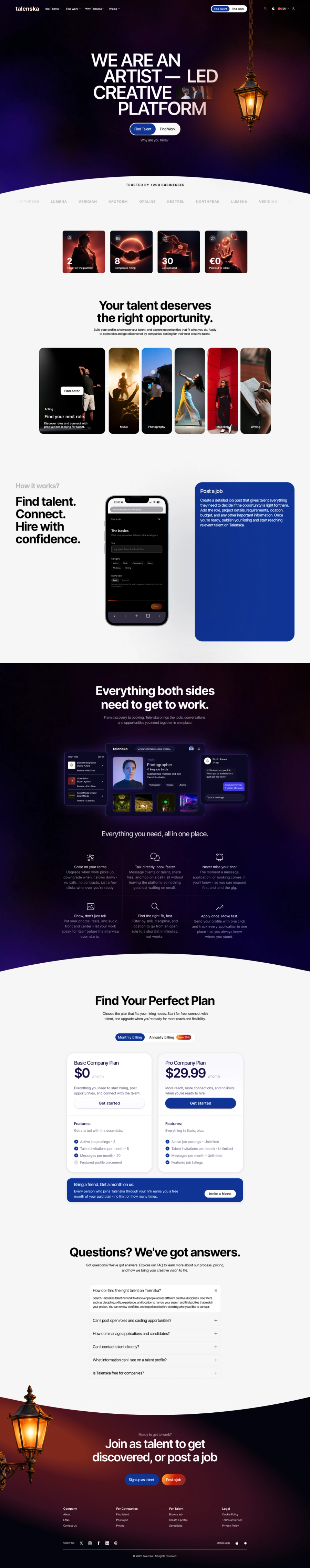 Talenska Landing Page Redesign preview