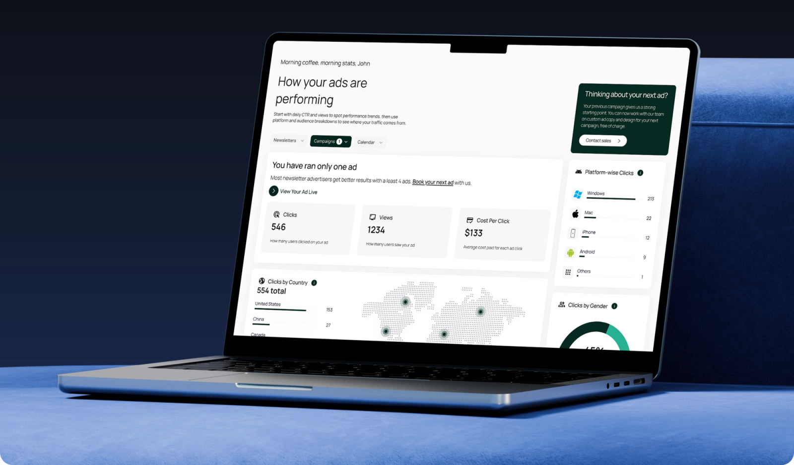 Analytics Platform screen 1