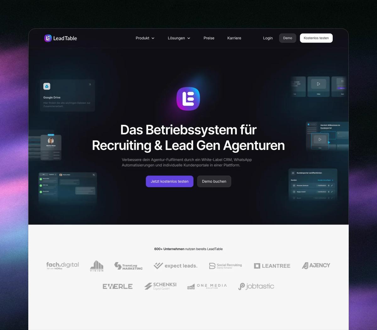 LeadTable website