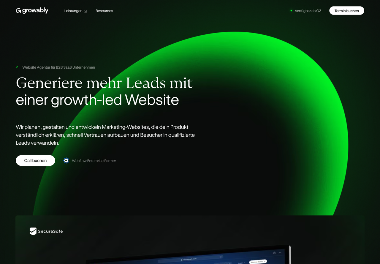 Growably homepage hero