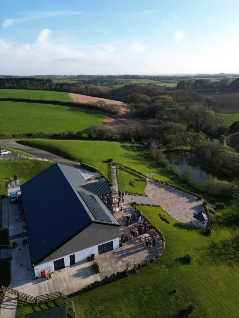Aerial view of The Barn at Pengelly