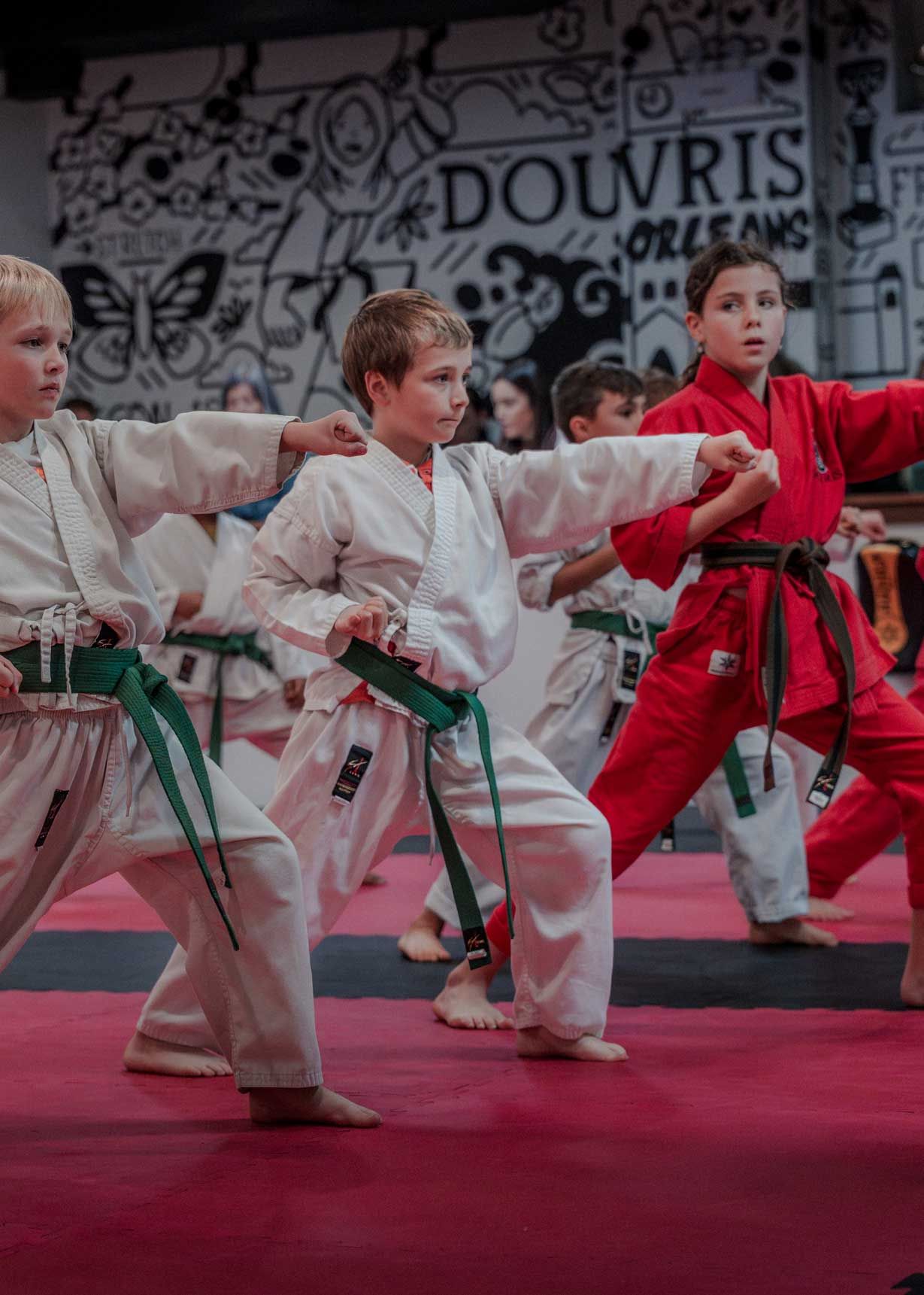 Karate class in action