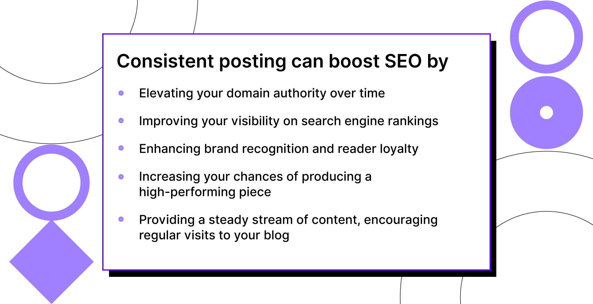 Content consistency helps improve your blog’s domain authority, SEO rankings, and brand recognition.
