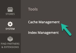 To refresh the full page cache, in the left hand menu, select Settings then under the Tools menu, select Cache Management.