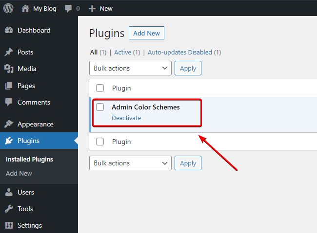 Check the box on Admin Color Schemes in your WordPress dashboard