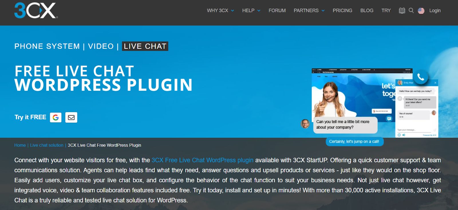 3CX Live Chat Plugin for WordPress