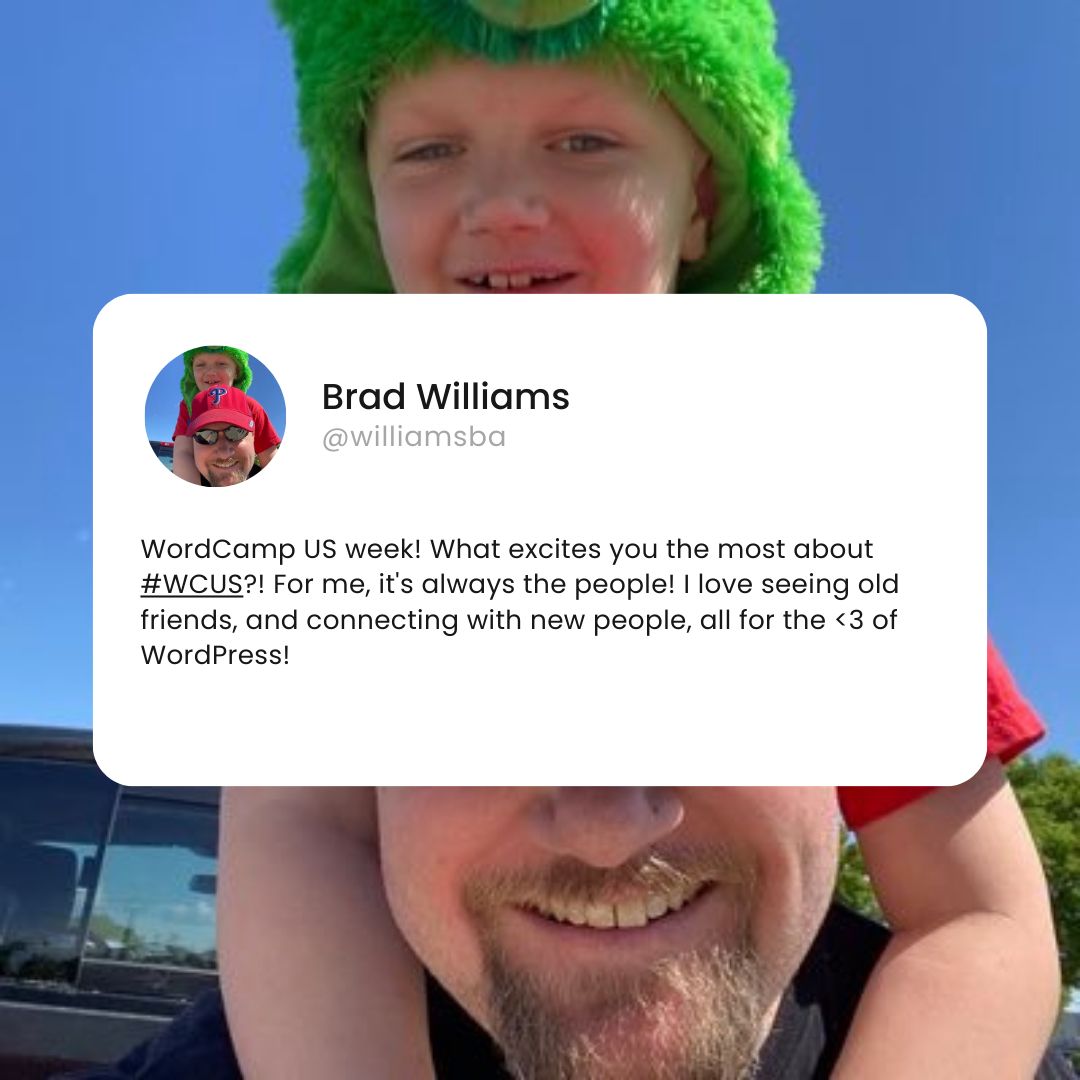 A tweet from Brad Williams.