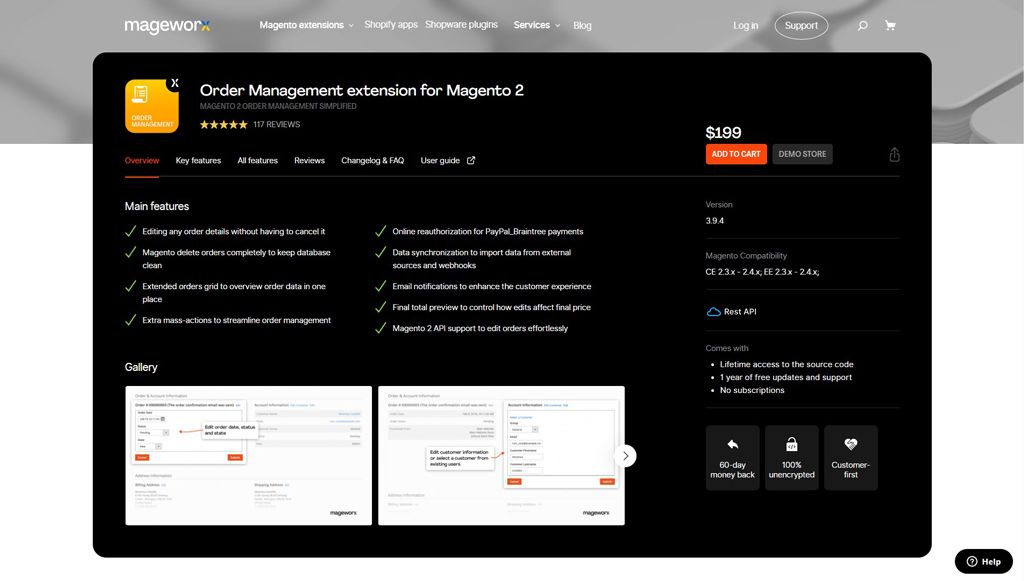 Magento order management system by Mageworx.