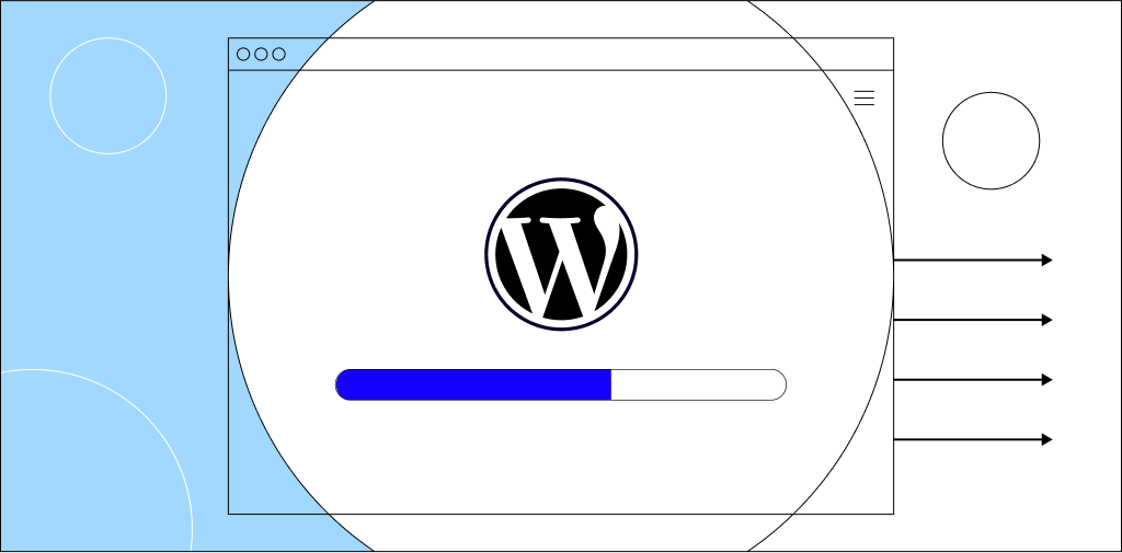 WordPress logo on a web browser window illustration