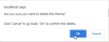 Press delete to delete your WordPress theme