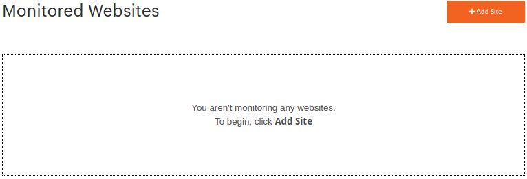On the Monitored Websites page, click the +Add Site button.