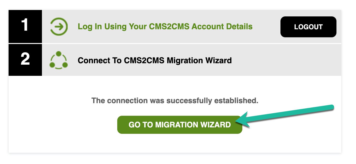 Click Go to Migration Wizard.