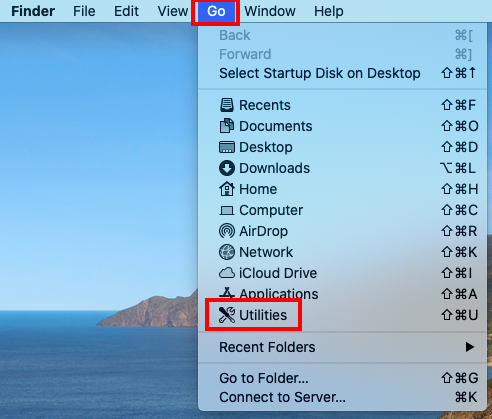 To find the hosts file on Mac, go to Utilities in the Go dropdown