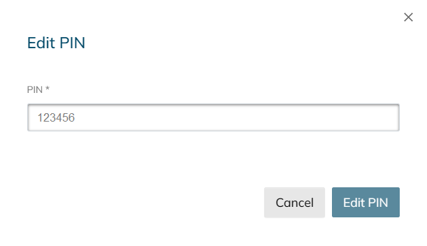 When the Edit PIN window appears, insert your new desired six-digit PIN number and click the Edit PIN button to save your change.