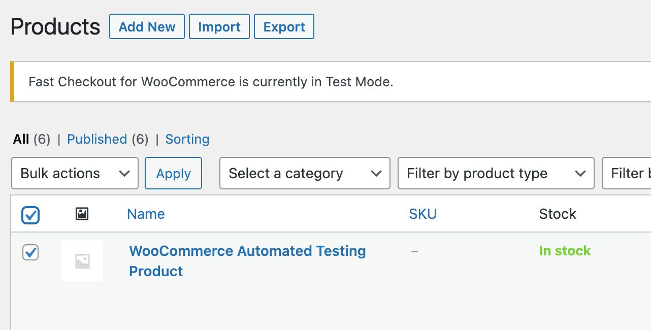 Select the relevant products, and click “Edit” from your Bulk Actions