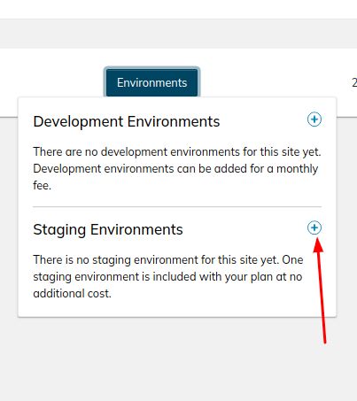 Click the small plus sign next to Staging Environments.