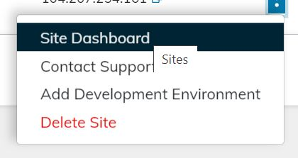Locate the desired domain. Either click its name, or select Plan Dashboard from the menu toggle.