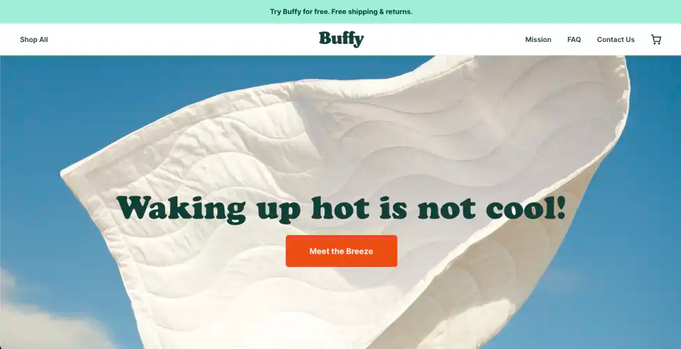 Buffy ecommerce website design example