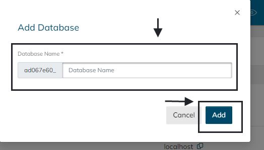 The plus sign will pop a new window, as shown below. Once database details are filled, click on Add.