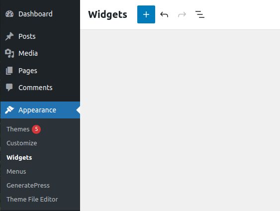 Click on widgets in your WordPress dashboard