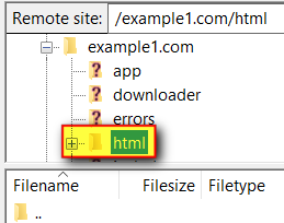 Remote site backend with HTML selected