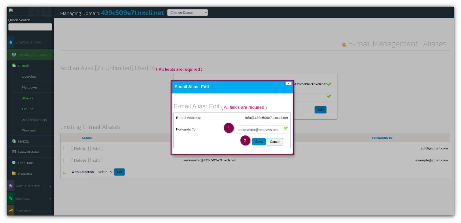 Using the SiteWorx Control Panel in the Nexcess Cloud Nexcess