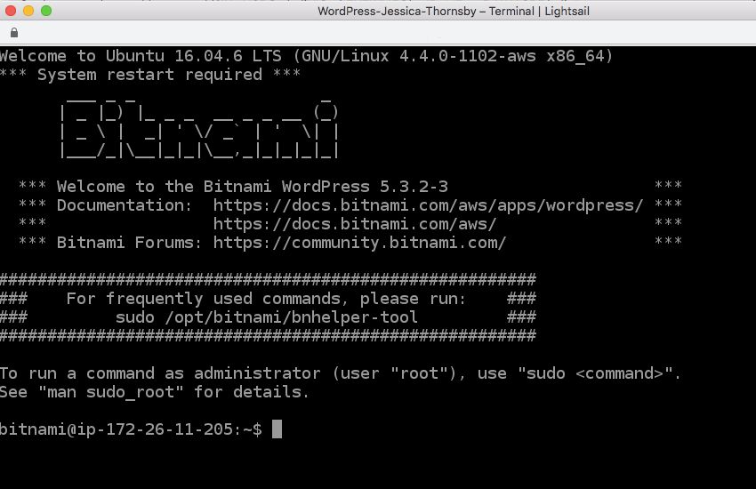 AWS Lightsail SSH Client Page