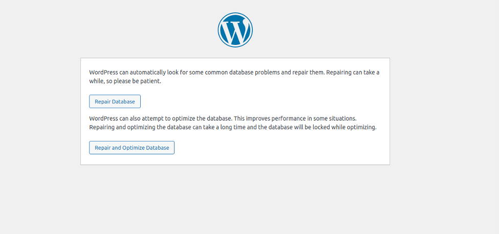 Screenshot of Database Repair Utility.