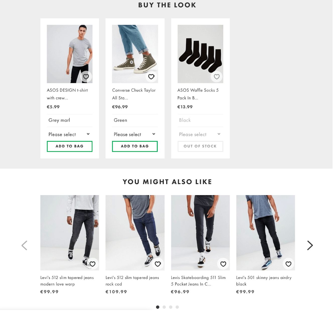 Asos allows users to shop the look on their fashion ecommerce site.