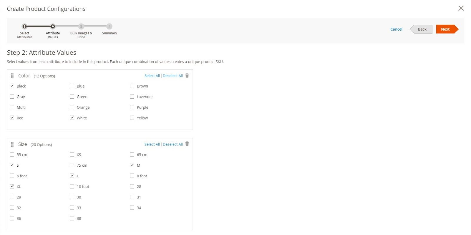 configure attribute value to add configurable products in Magento.